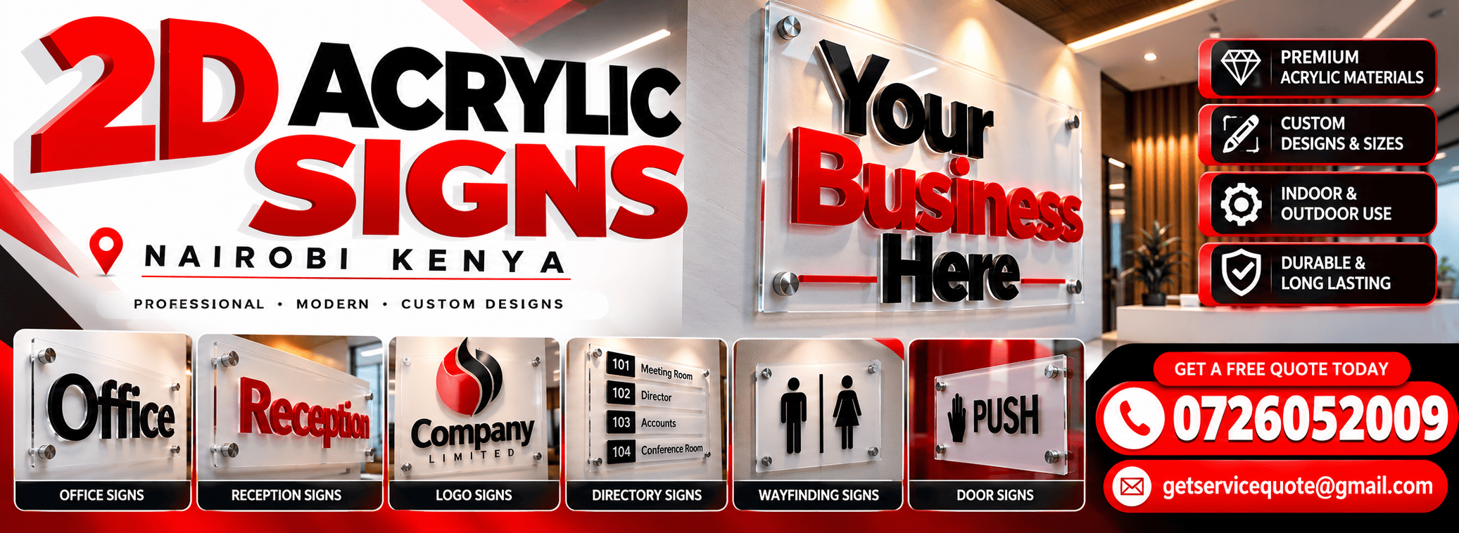 2D Acrylic Signs