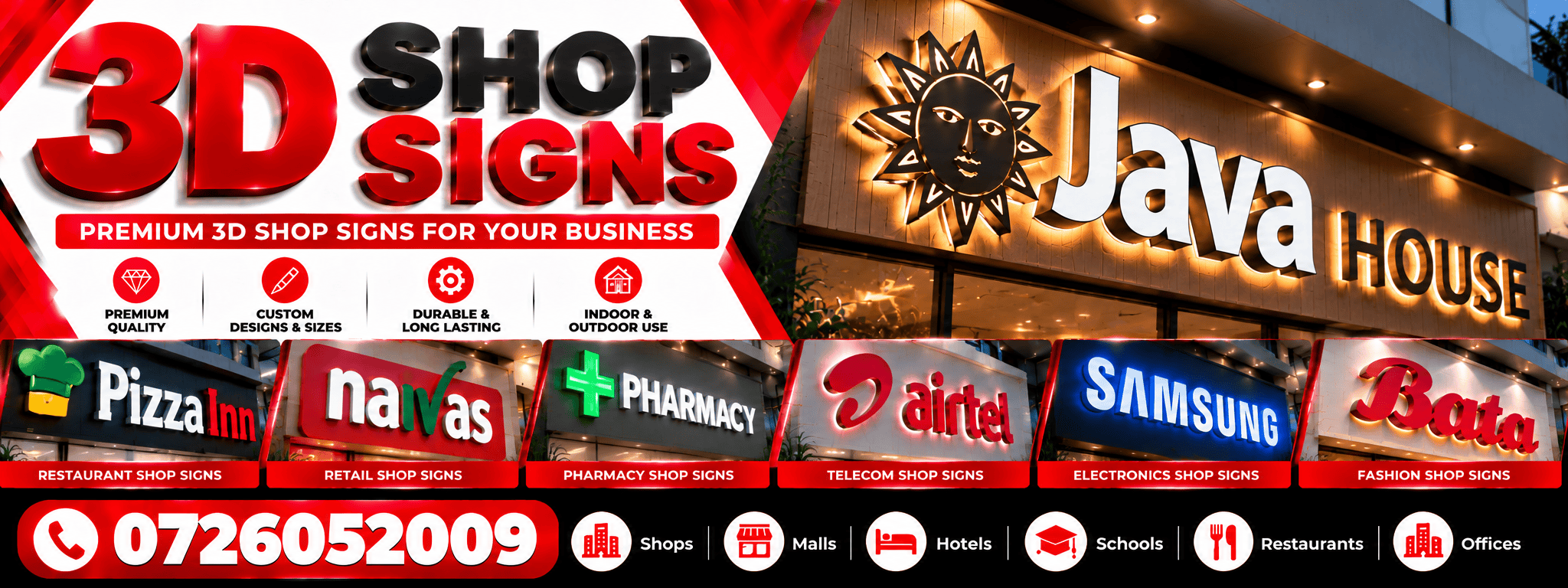3D Shop Signs